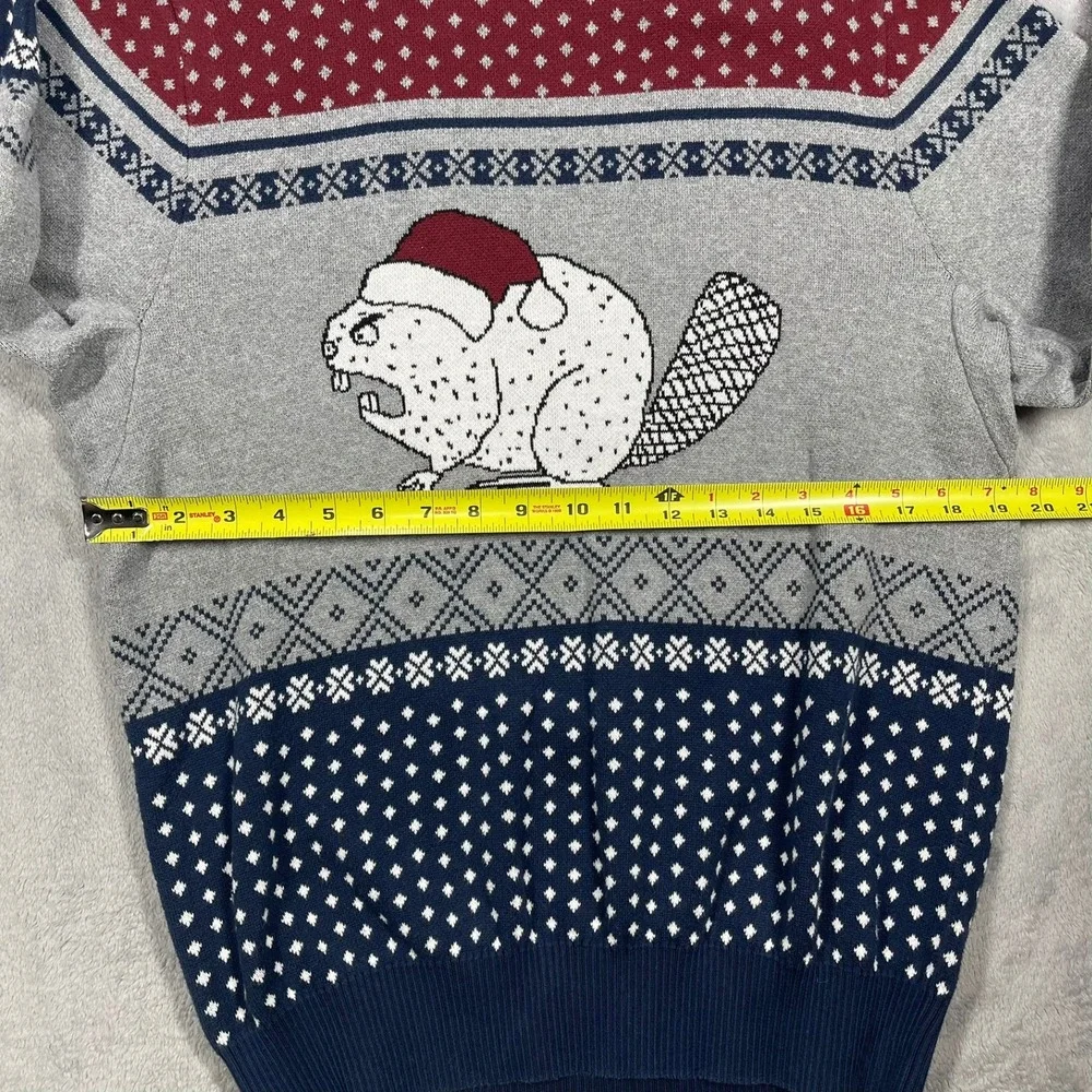 Duluth Trading Ugly Christmas Sweater Mens S Angry Beaver Santa Fair Isle Read